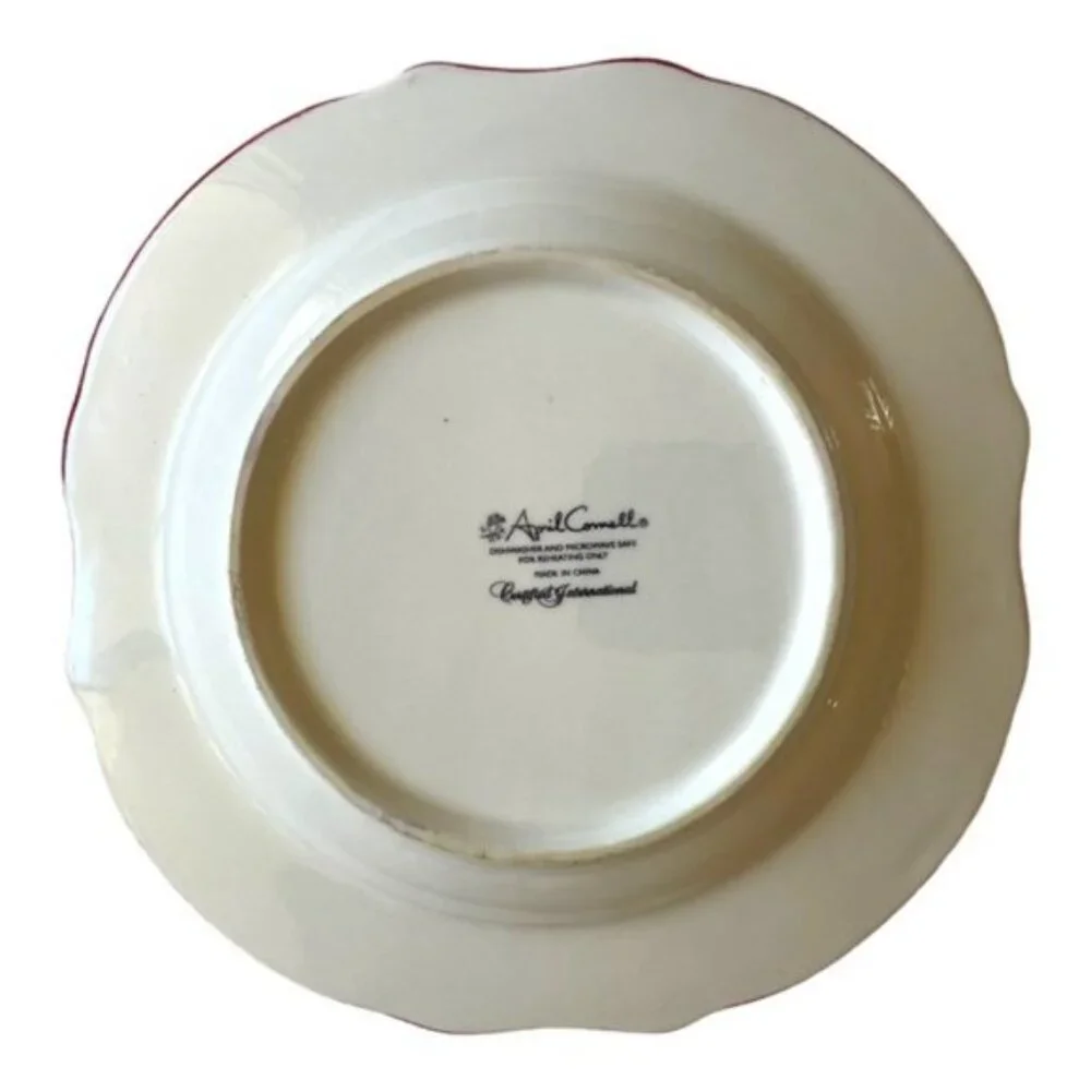April Cornell Ceramic French Country Rooster Set of 2 Bowl & Plate's